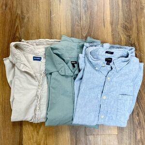 Bundle of 3 men’s collared button down shirts J. Crew, Express, Old Navy XXL